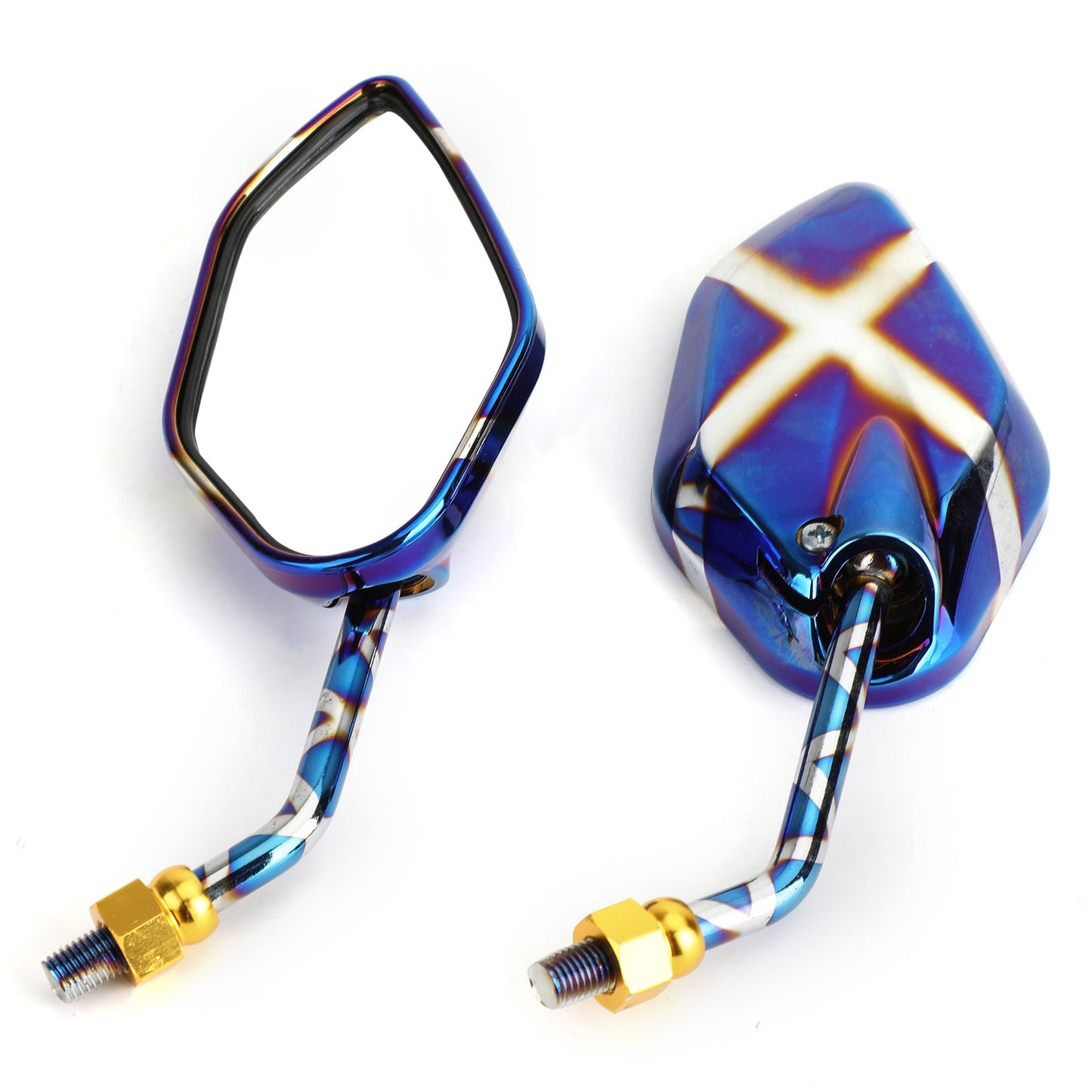 Rearview Side Mirrors 10mm M10 for Motorcycle Scooter Cruiser Chopper Sportbike