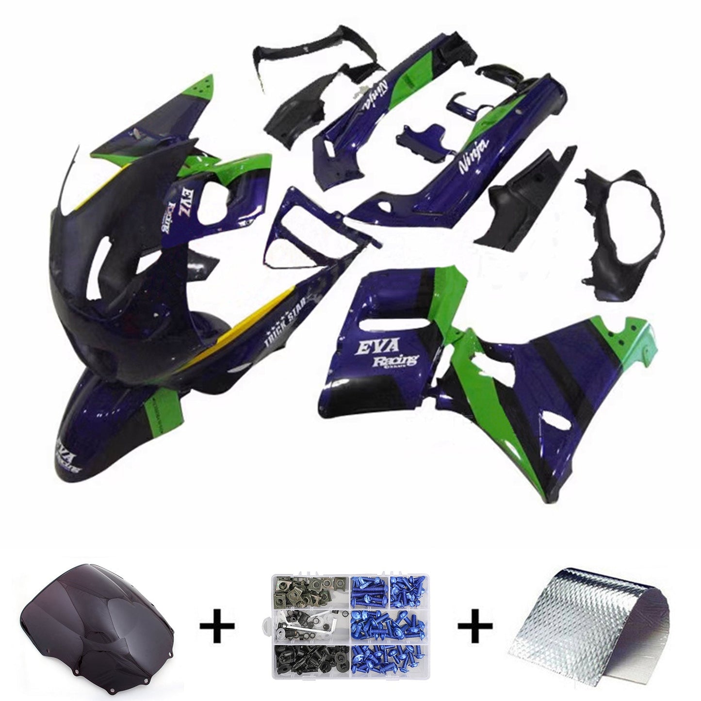 1993-2007 Kawasaki ZZR400 ZZR600 Injection Fairing Kit Bodywork Plastic ABS#104