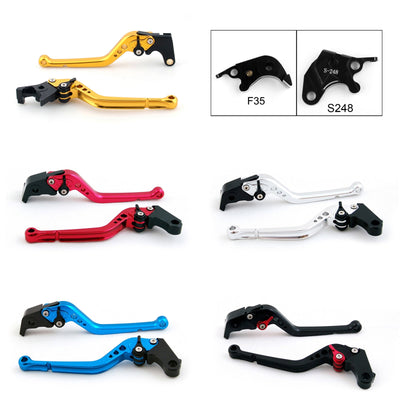 Long Brake Clutch Levers For Suzuki GSXR600 GSXR750 GSXR 750 04-05 Black