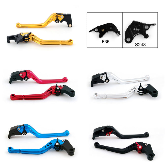 Long Brake Clutch Levers For Suzuki GSXR600 GSXR750 GSXR 750 04-05 Black