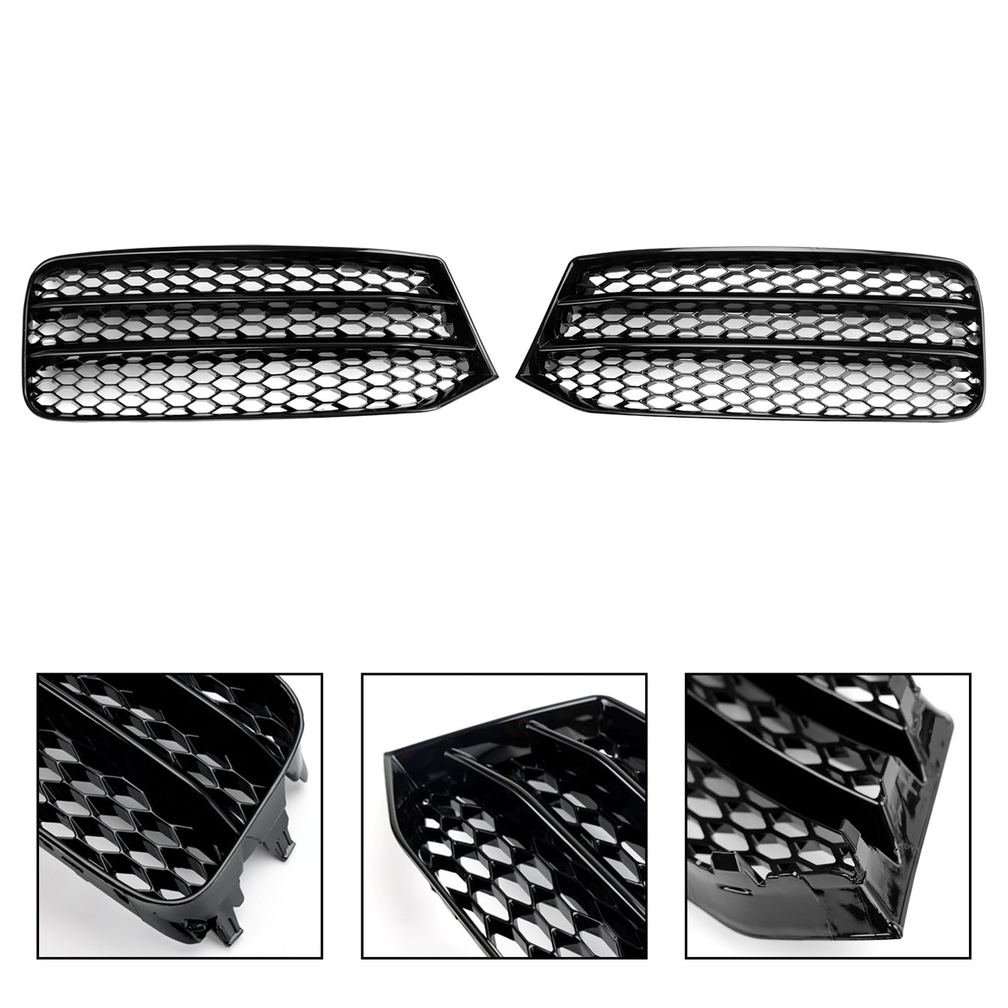 2015-2018 Audi A1 8X Pair Front Bumper Fog Light Cover Grill Grille