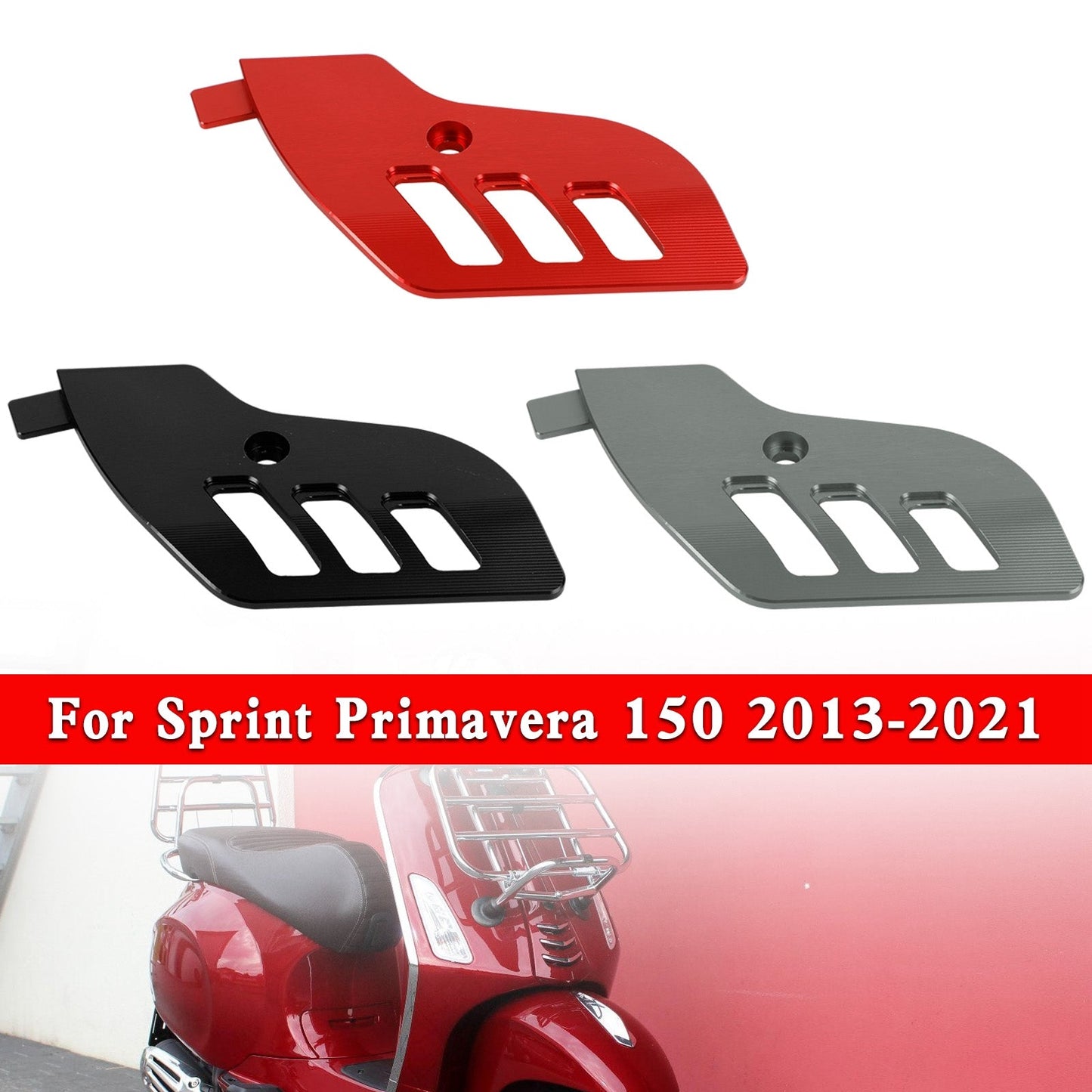 Front Fork Cover Fender Shock Absorbing Blocking For Vespa Sprint Primavera 150 Black