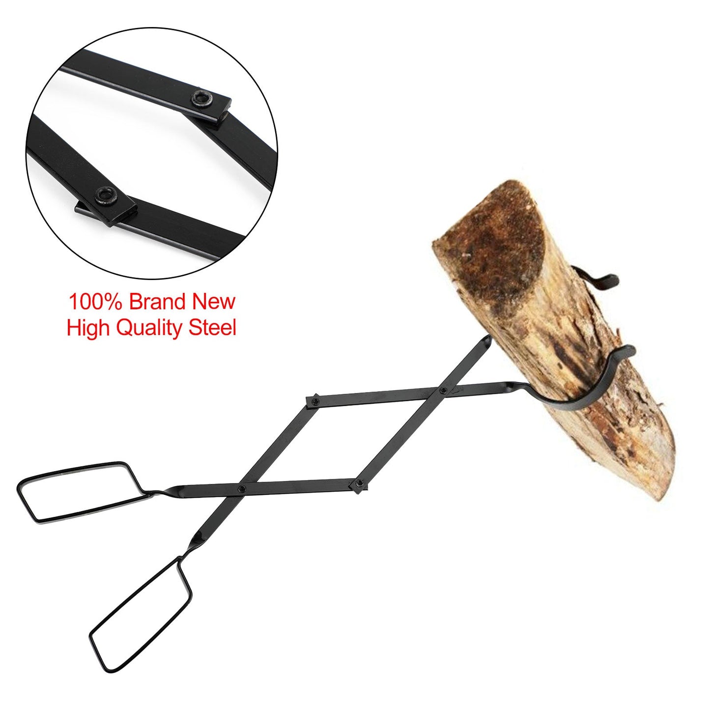 26 Inch Campfire Tongs Log Grabber Firewood Fire Pit Tool Camping Fireplace