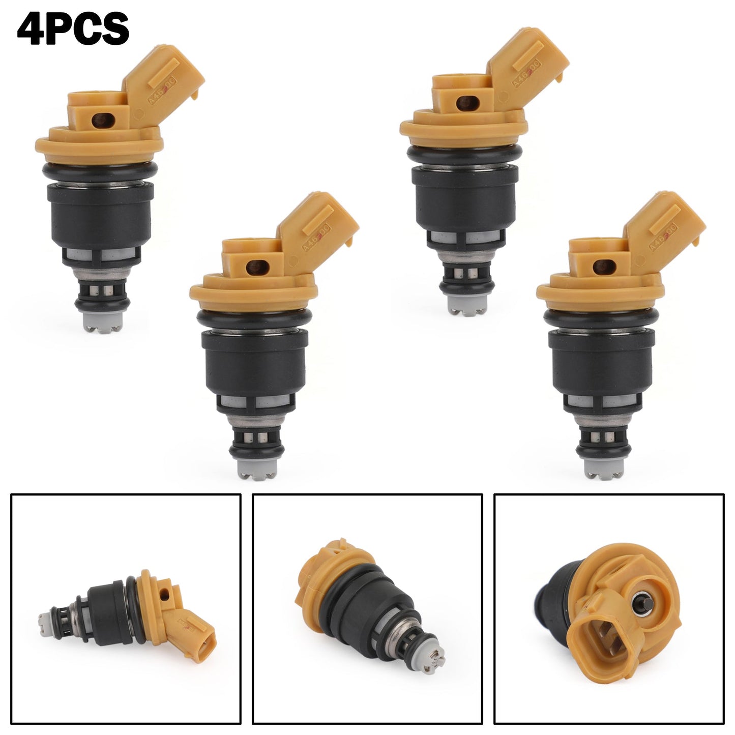 4 Pcs 550cc Yellow Side Fuel Injectors 16600AA170 For Sti WRX GC8 16600-AA170