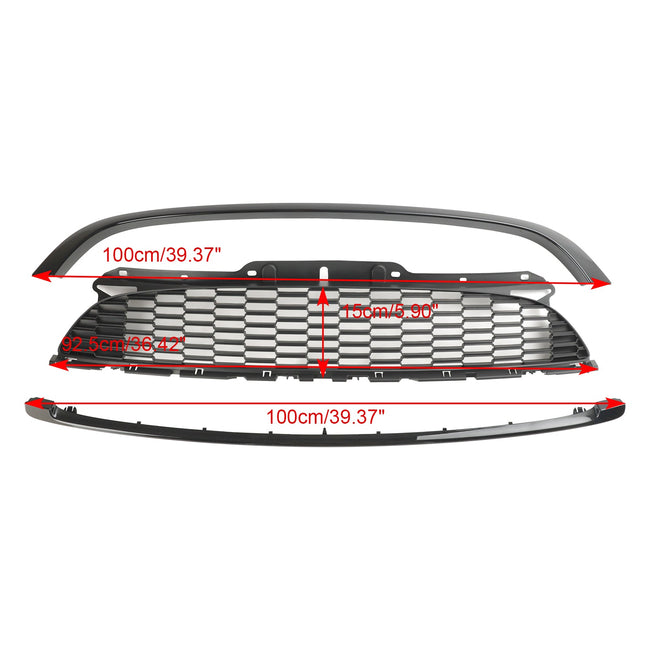 MINI R59 Cooper S & JCW 2-Door Roadster 2012-2015 3PCS Gloss Black Front Grille Grill