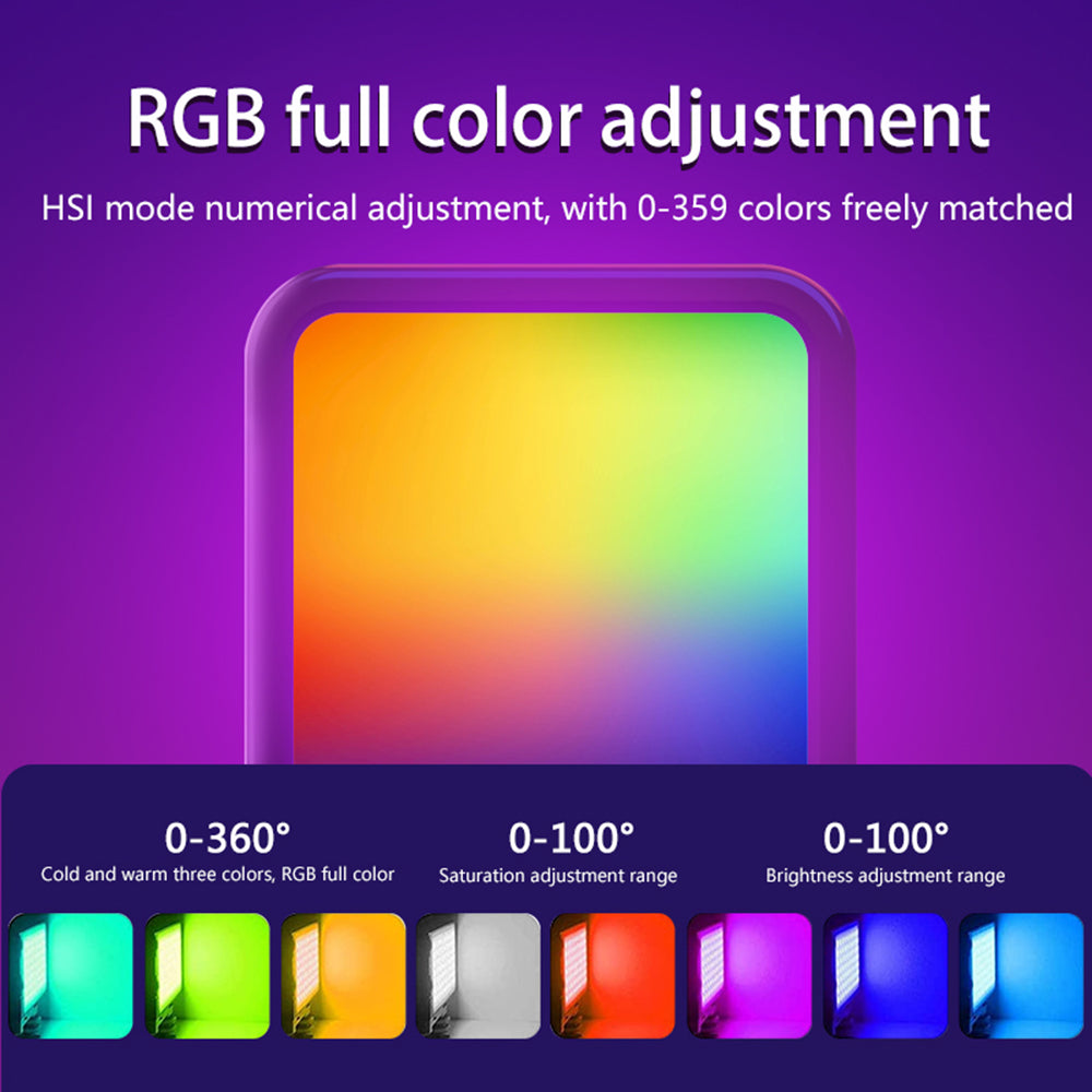 Pocket RGB Full Color 3000-9000K LED Video Light Photography Fill Lamp VLog