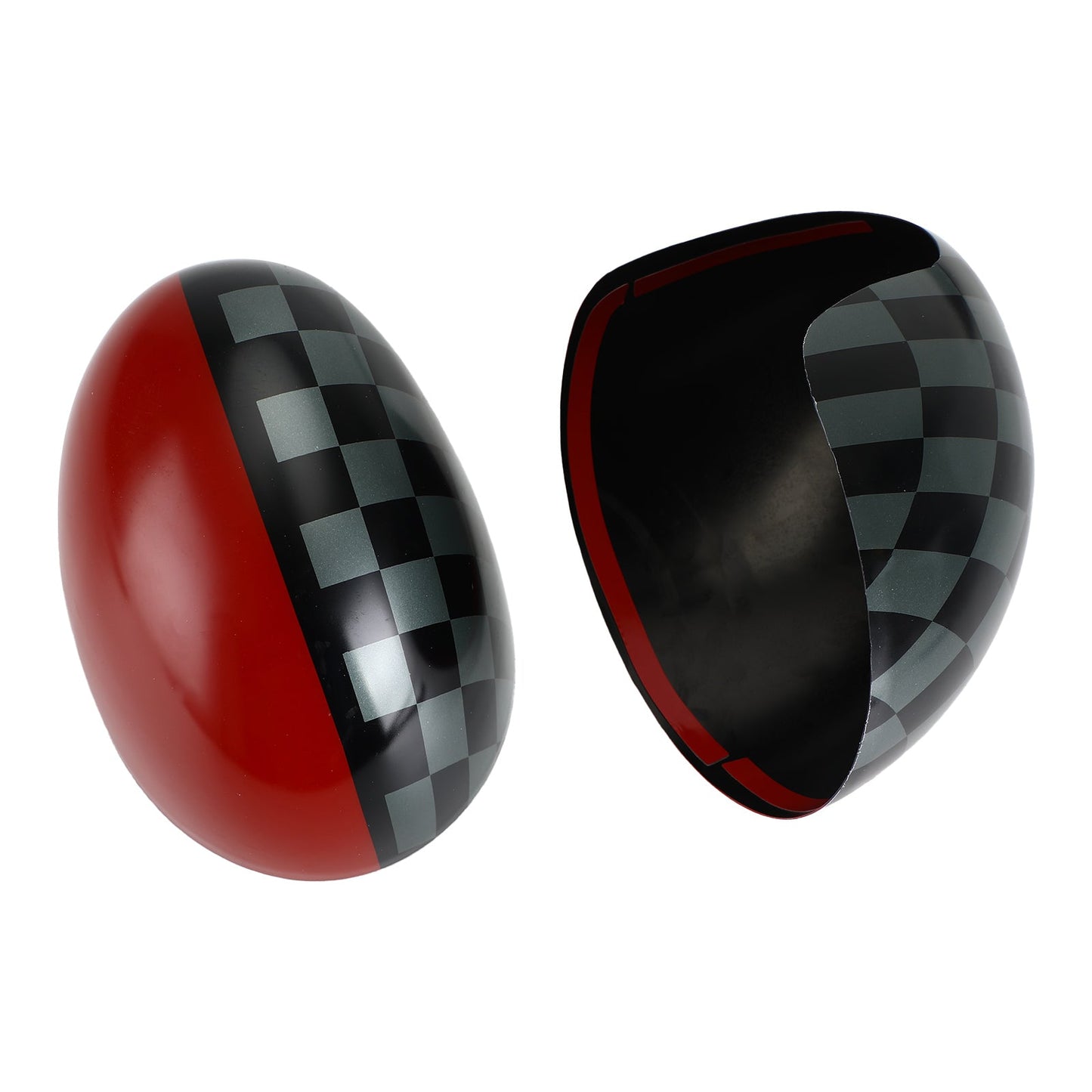 Black/Grey checkered Red Mirror Cover for MINI Cooper Hardtop F55 F56