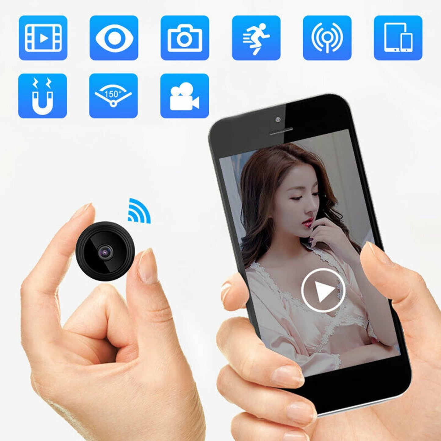 Mini Wireless Camera Wifi IP Home Security DVR Night Vision HD 1080P