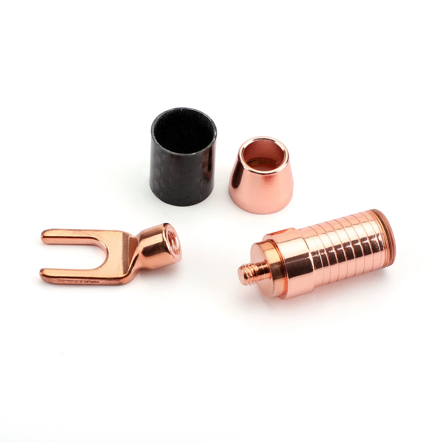 1PC Carbon Fiber Purple Copper Y Fork Audio Amplifier Y-shaped Clip No welding