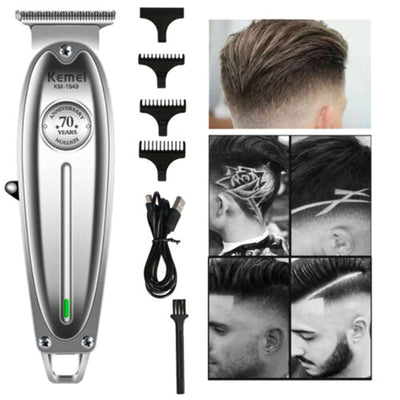 Kemei Metal Professional Hair Clipper Electric Cordless Hair Trimmer