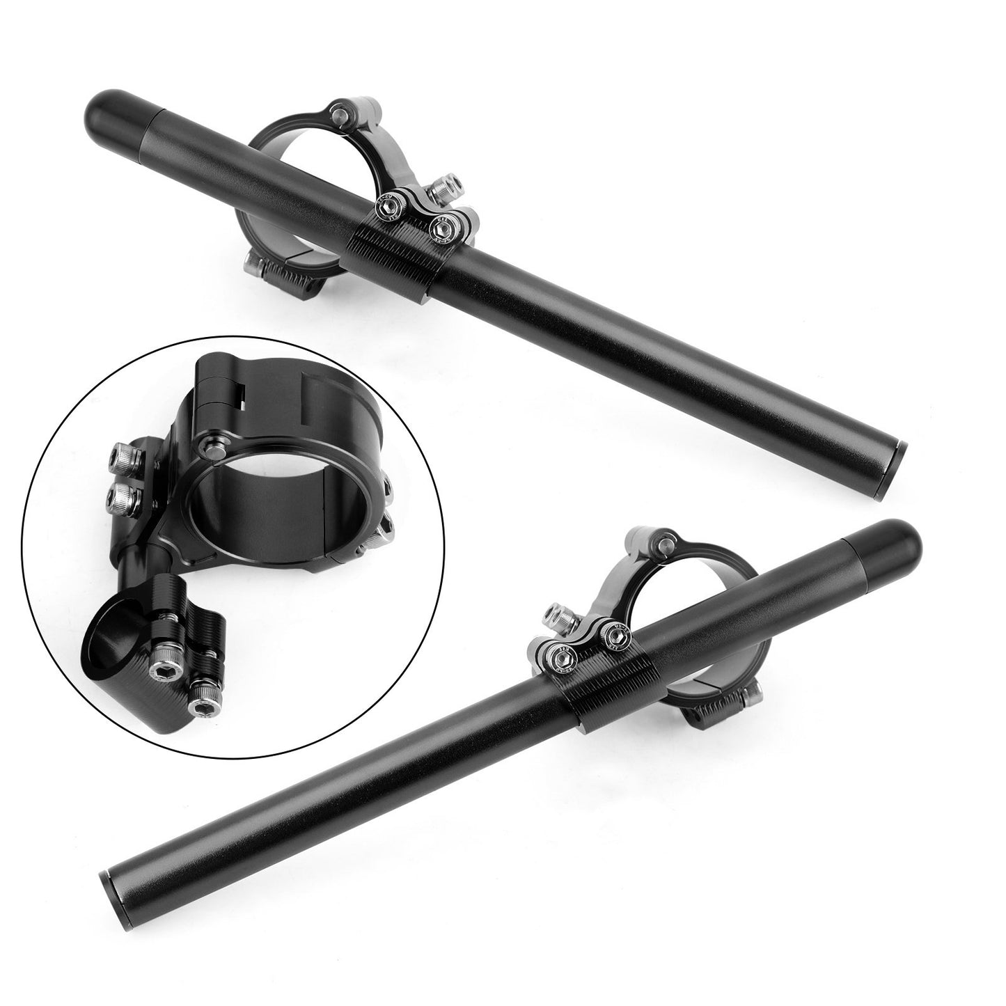 Universal Adjustable Rotatable CNC Billet Clip Ons Fork Tube Handlebar Kit 45mm