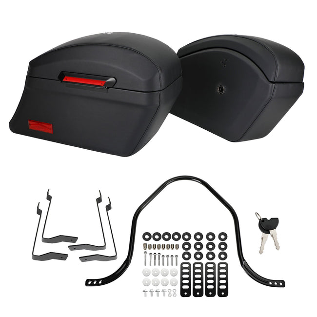 Heavy Duty Mounting Kit & Hard Bags Saddlebags For Fat Boy Softai Road King