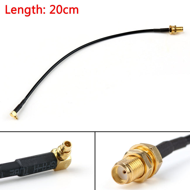 20cm RG174 Cable MMCX Male Plug Right Angle to SMA Female Jack Coax Pigtail 8in
