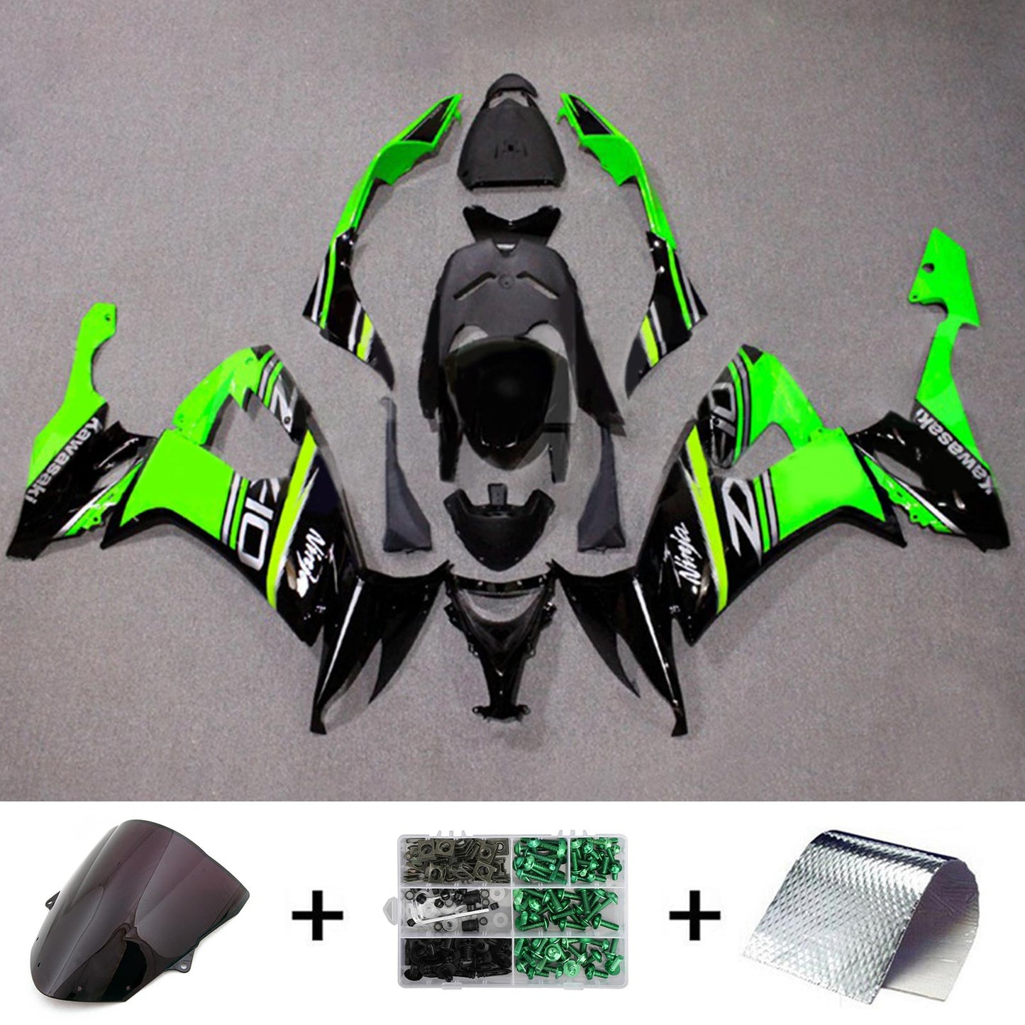 2008-2010 Kawasaki ZX10R Injection Fairing Kit Bodywork Plastic ABS#128