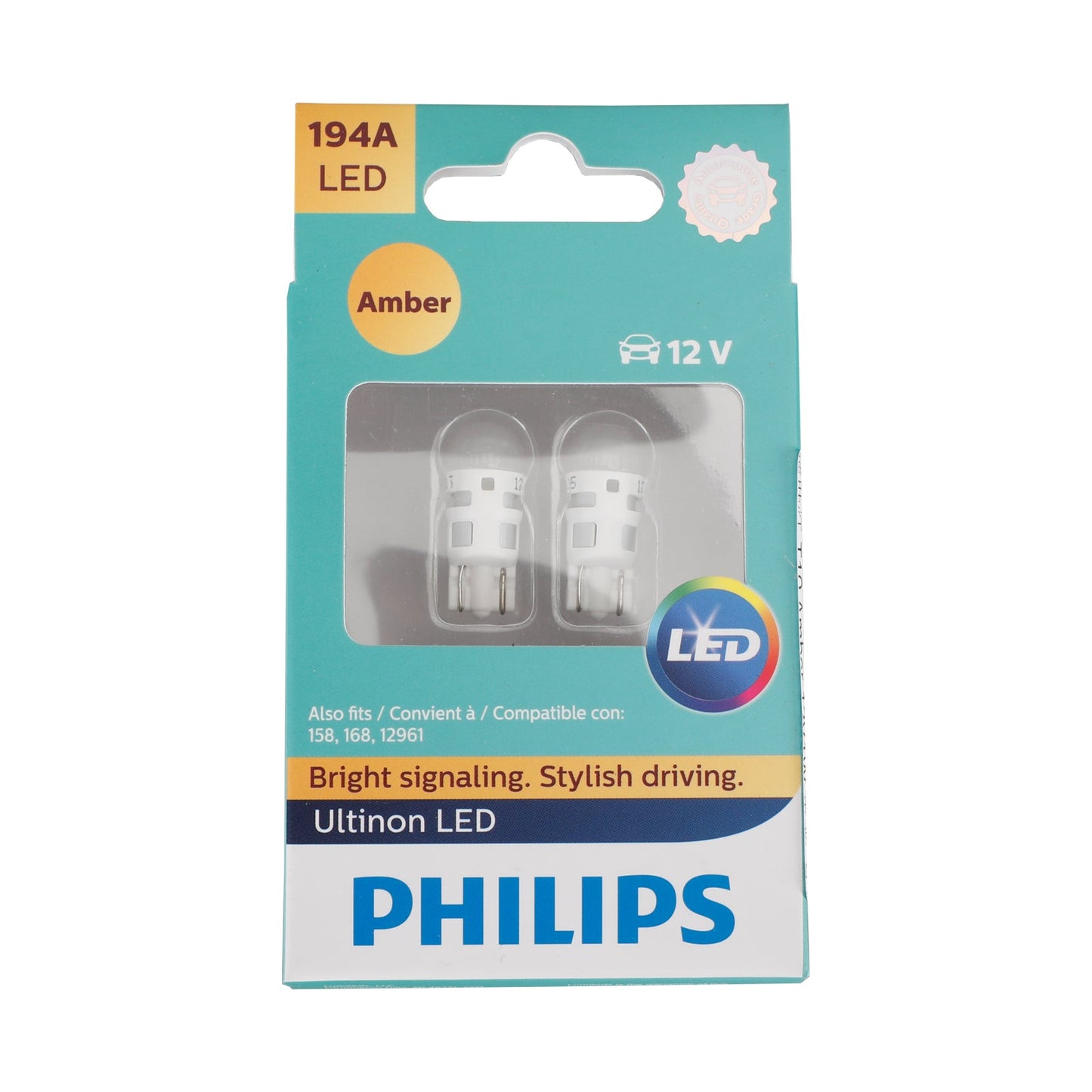 For Philips 194AULAX2 Car Ultinon LED Bright Signaling. Stylish Driving