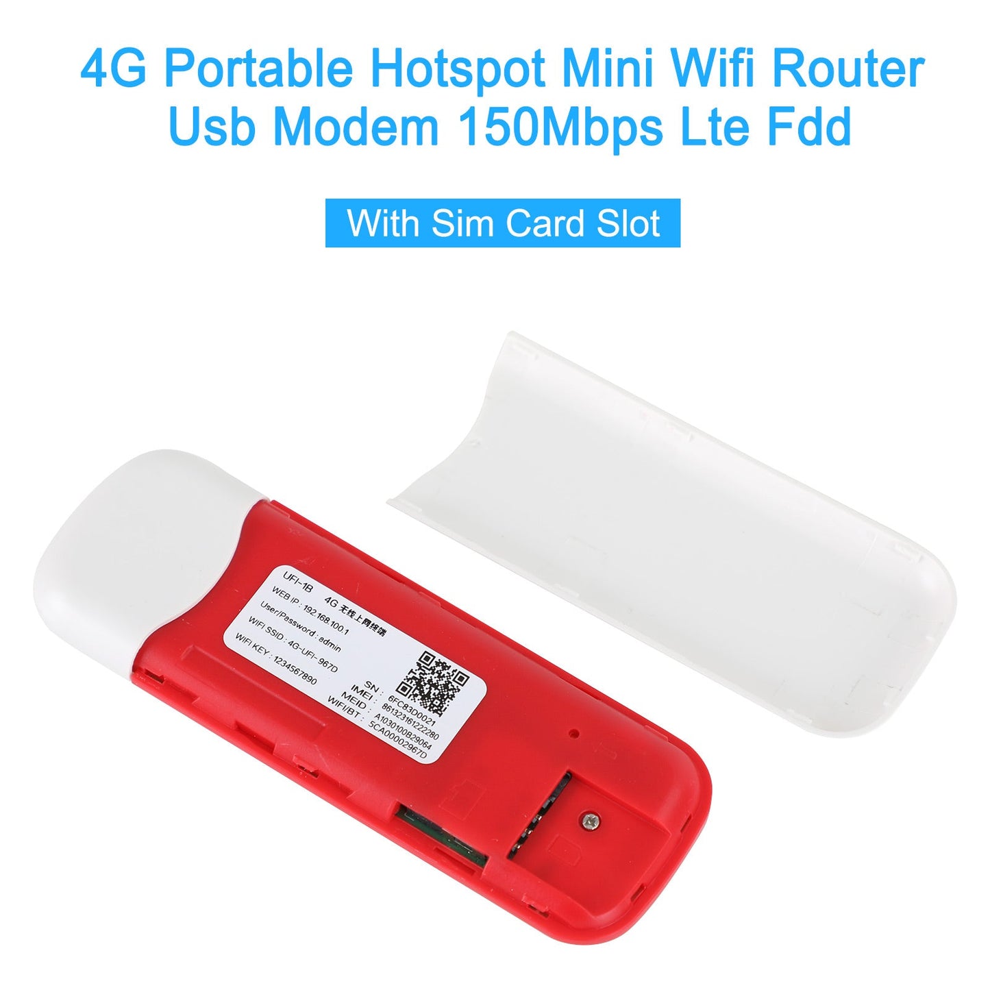 4G Unlocked Portable Hotspot Mini Wifi Router USB Modem 100Mbps LTE FDD