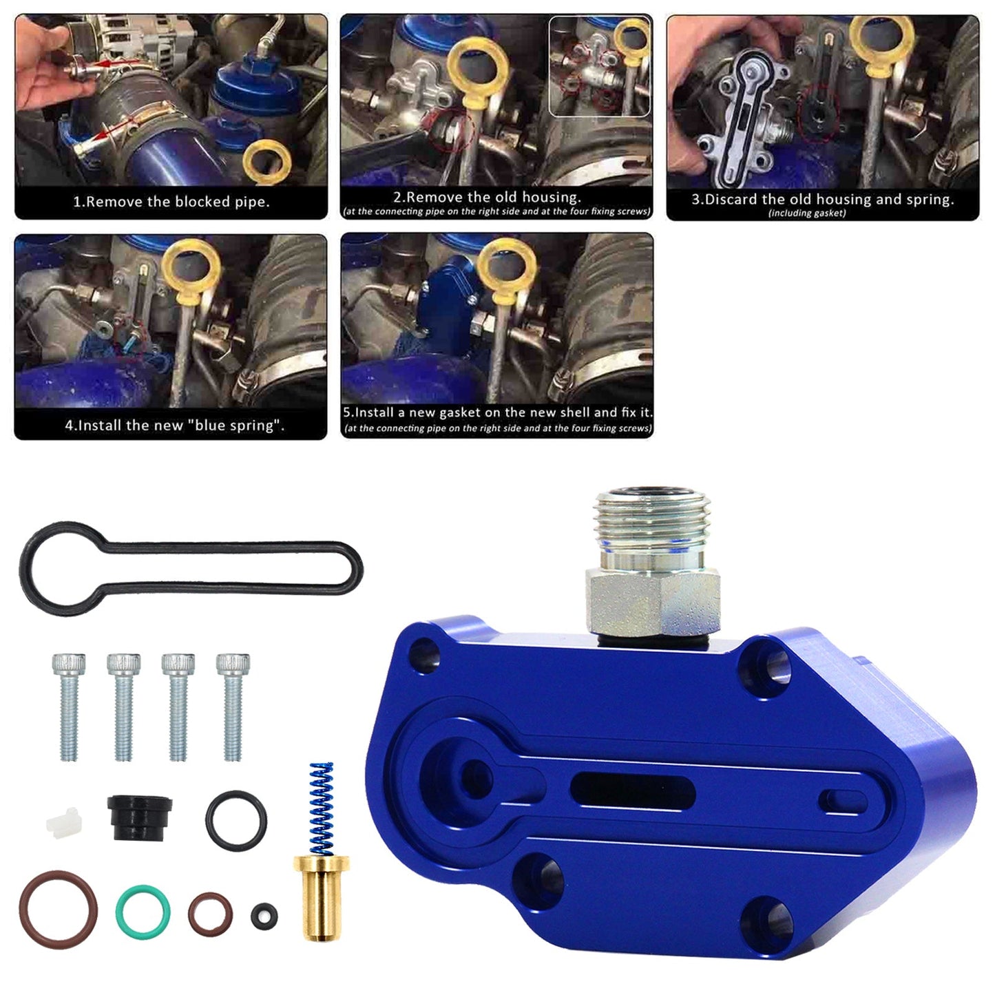 Ford Powerstroke 6.0L 2003-2007 Blue Spring Kit with Housing Fuel Regulator