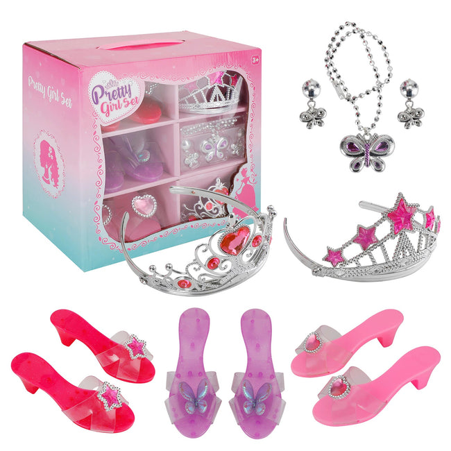 Dress Up Princess Dress Up Heels Jewelry And Tiaras Toys For Little Girls Kids