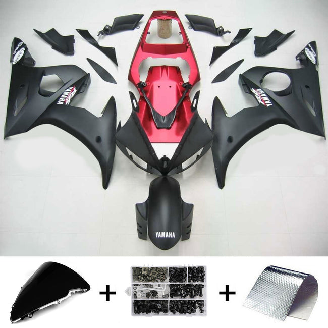 2005 Yamaha YZF 600 R6 Amotopart Injection Fairing Kit Bodywork Plastic ABS #107