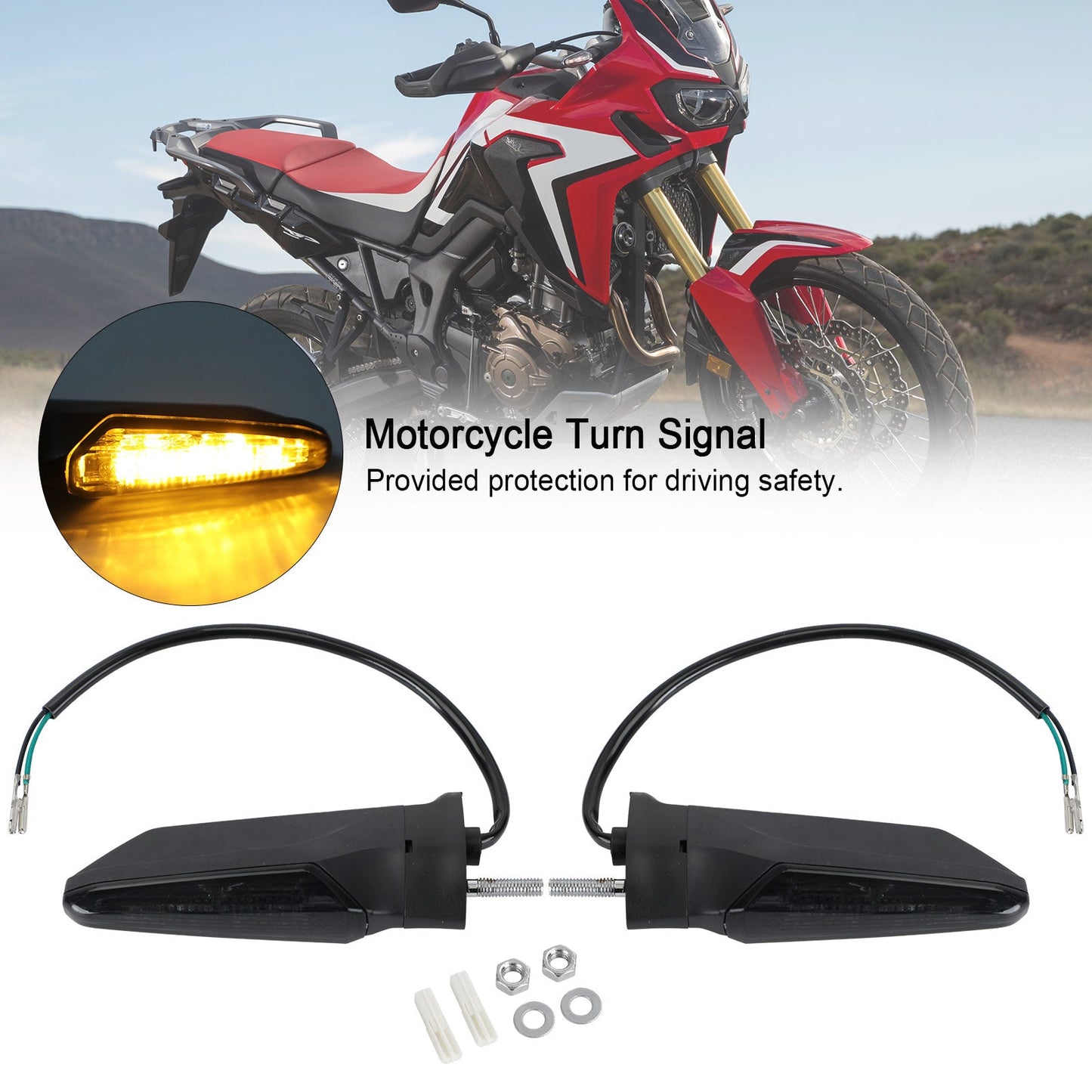 Front Rear LED Turn Signal Light For HONDA CRF1000L Africa Twin 2015-2017 Smoke