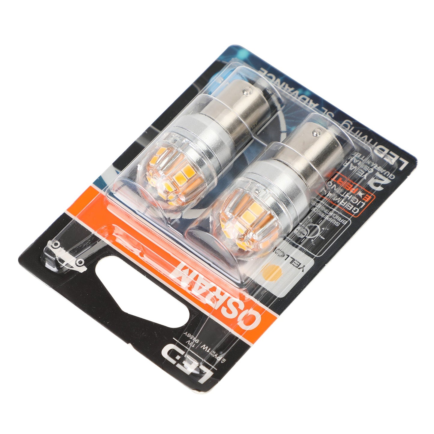 2x For OSRAM 9456Y Car Auxiliary Bulbs LED PY21W 12V2.5W BAU15s