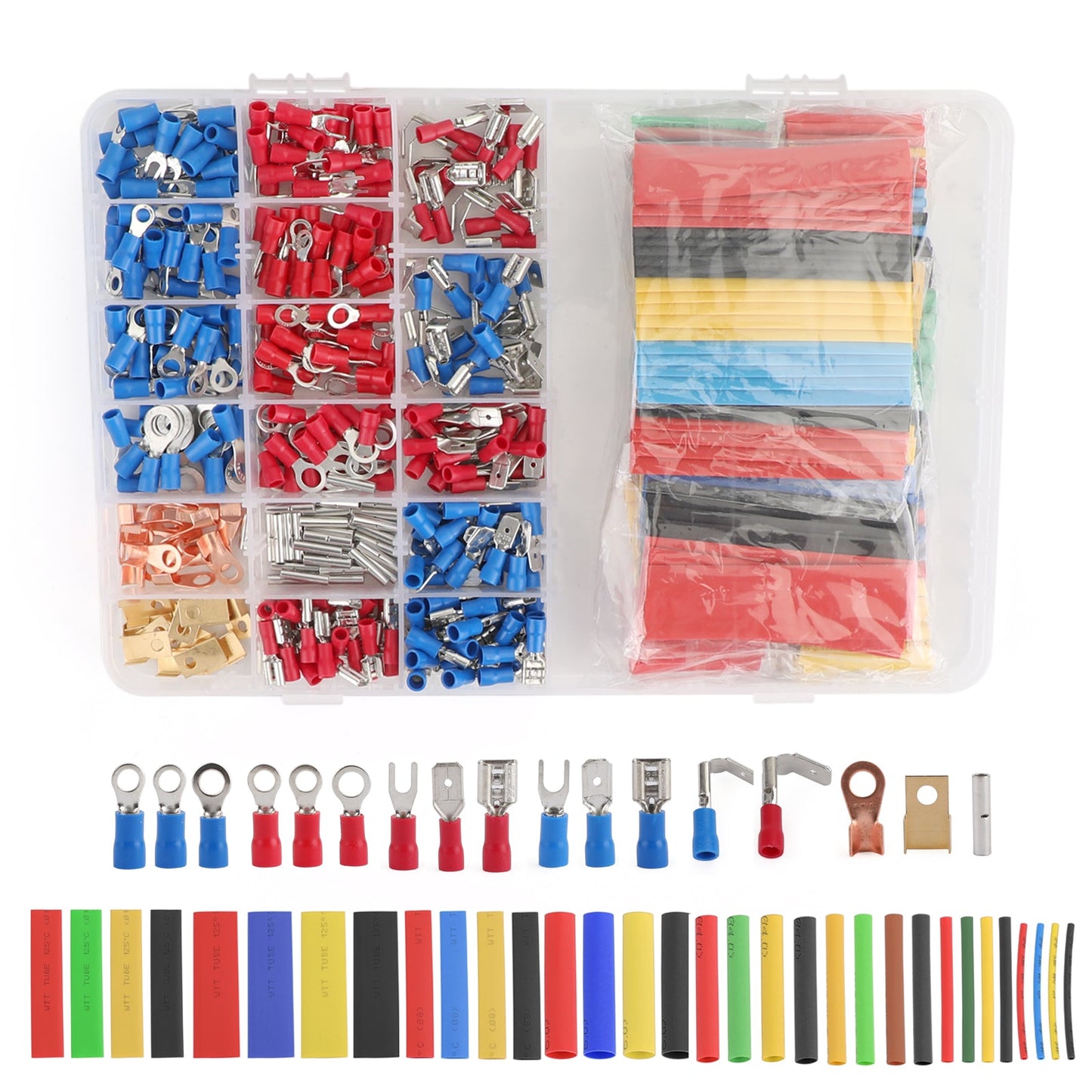 678 Pcs Terminals Insulated Crimp Car Electrical Wire Connectors Spade Kit