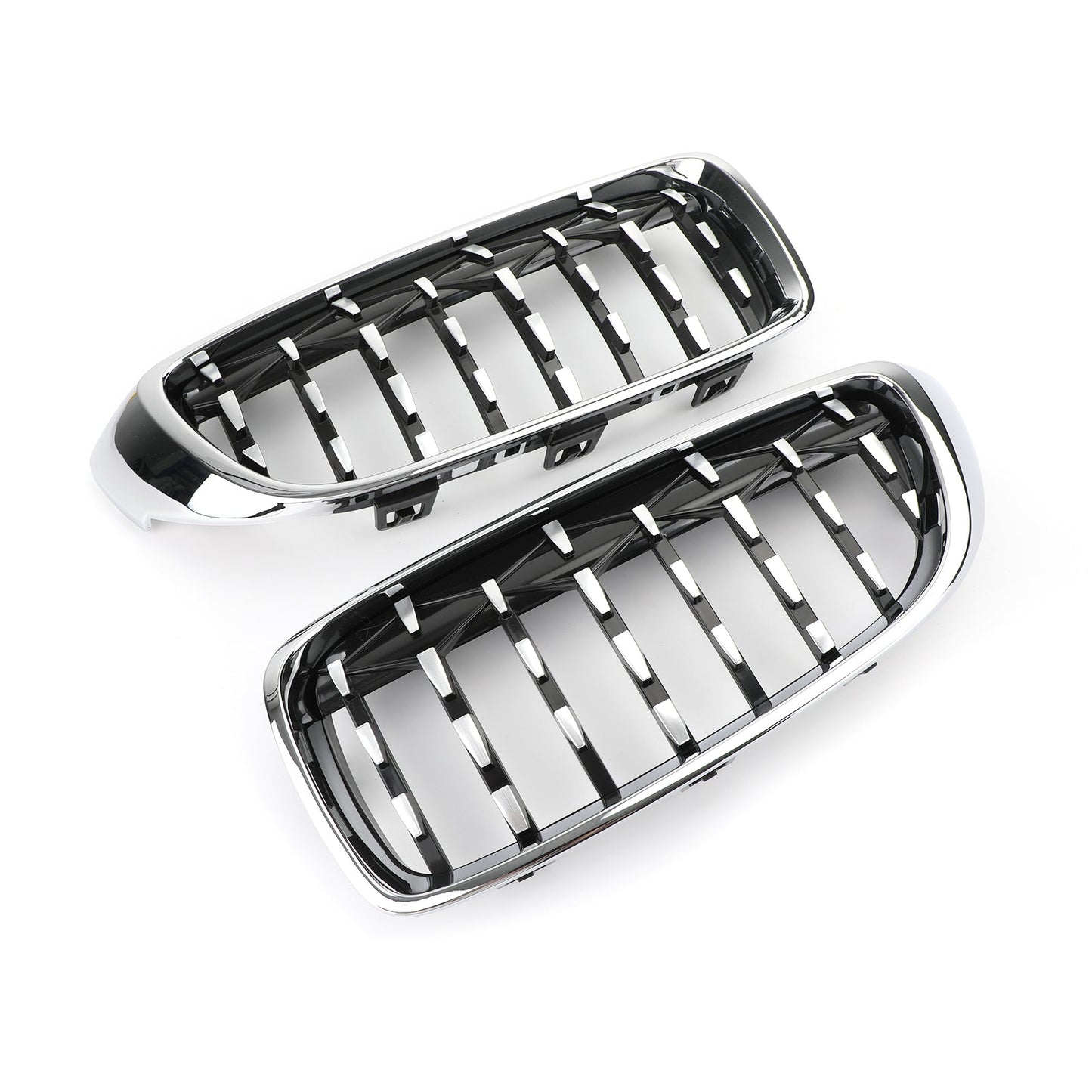 Pair Chrome Diamond Front Upper Grille For BMW 4 Series F32 F33 F36 F82 14-2018