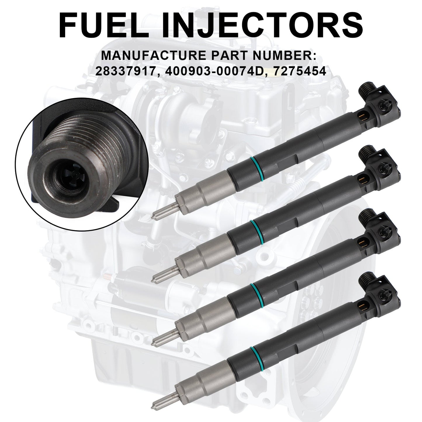 Doosan D24 D18 Engine 4PCS Fuel Injectors 400903-00074D 28337917 7275454