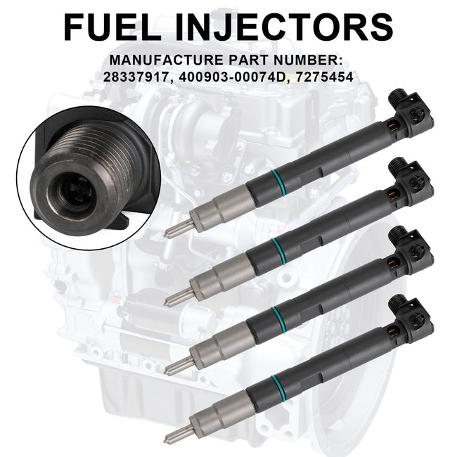 4PCS Fuel Injectors 400903-00074D fit Bobcat fit Doosan D24 D18 Engine 28337917