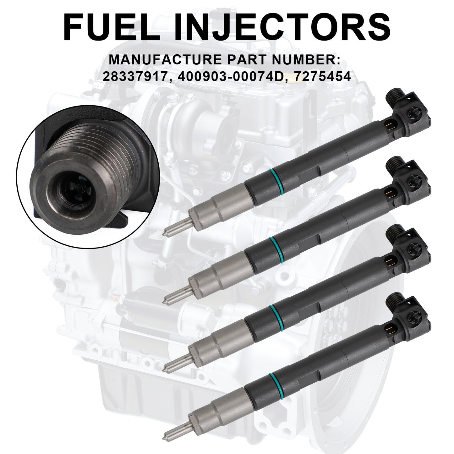 Skid Steers S450,S510,S550,S570,S590,S595,S630,S650 4PCS Fuel Injectors 400903-00074D 28337917 7275454