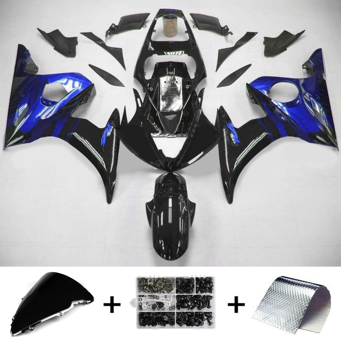 2005 Yamaha YZF 600 R6 Injection Fairing Kit Bodywork Plastic ABS #121