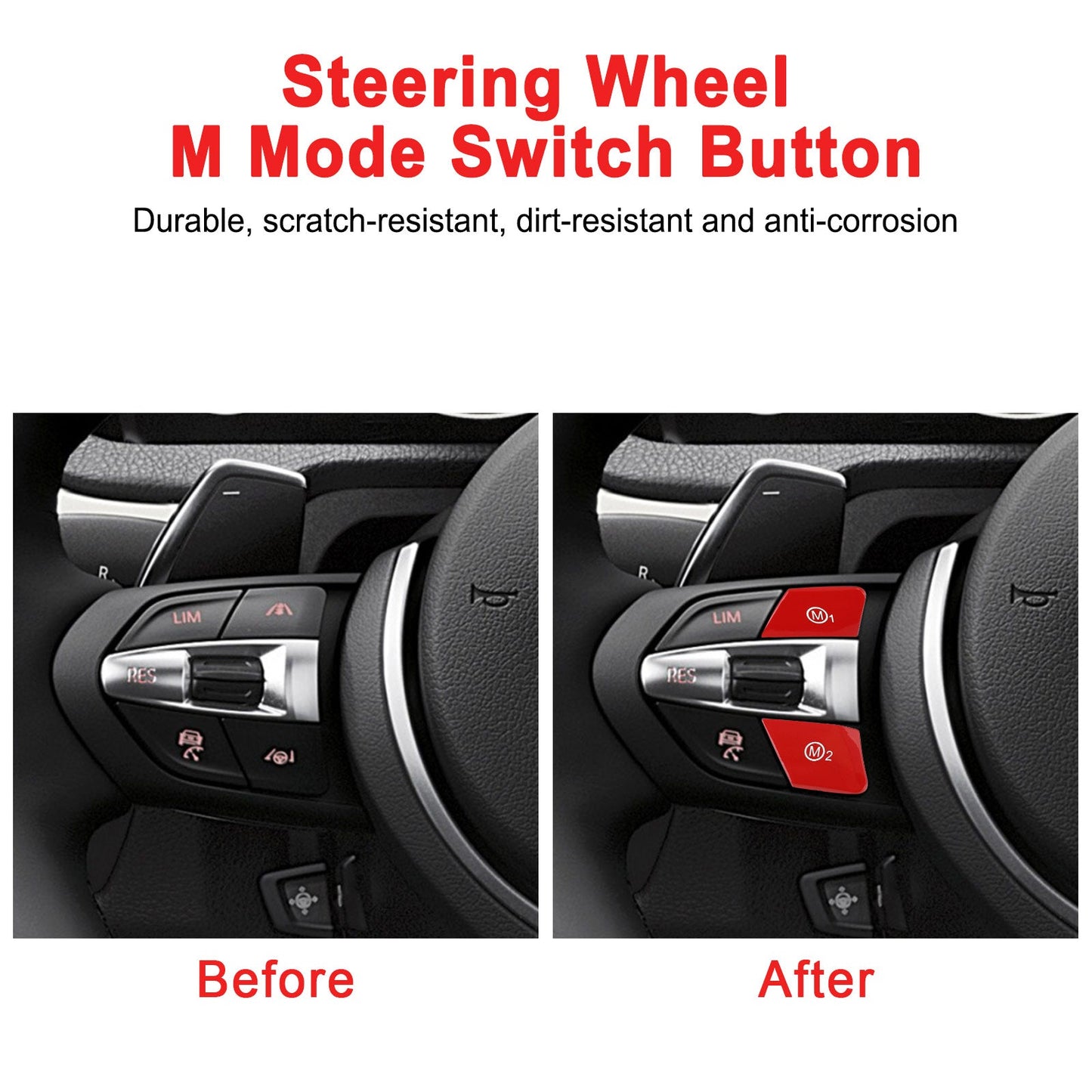 Steering Wheel M Mode Switch Button Fit For BMW F30 F34 F15 F16 Red