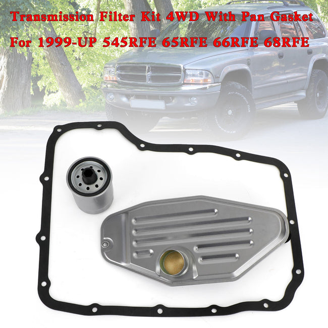 Transmission Filter Kit 4WD With Pan Gasket For 1999-UP 545RFE 65RFE 66RFE 68RFE