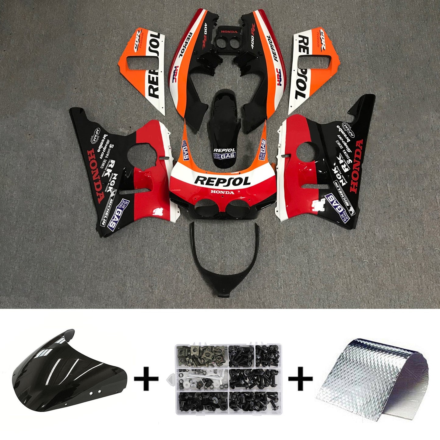 1987-1989 Honda CBR400RR NC23 Fairing Kit Bodywork Plastic ABS