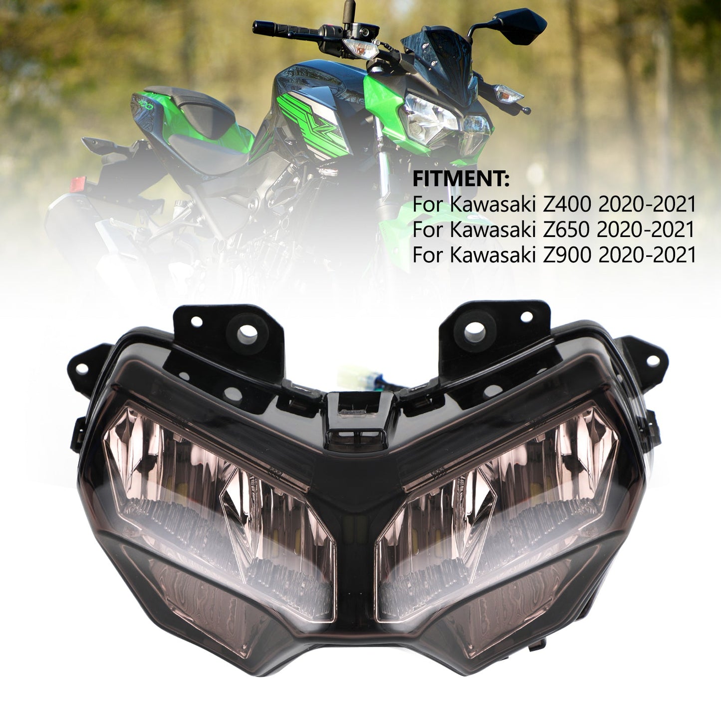 Front Headlight Grille Headlamp Protector Clear For Kawasaki Z400 650 900 20-22