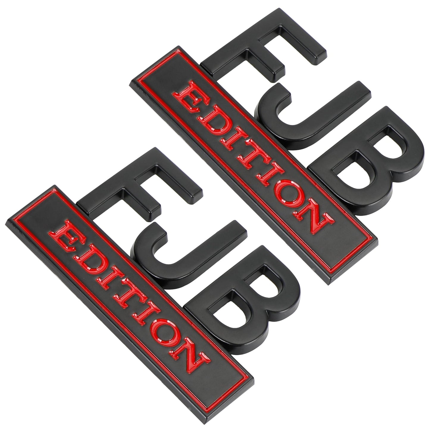 2× FJB EDITION 3D Emblem Badge Truck Car Decal Bumper Sticker Black & Red