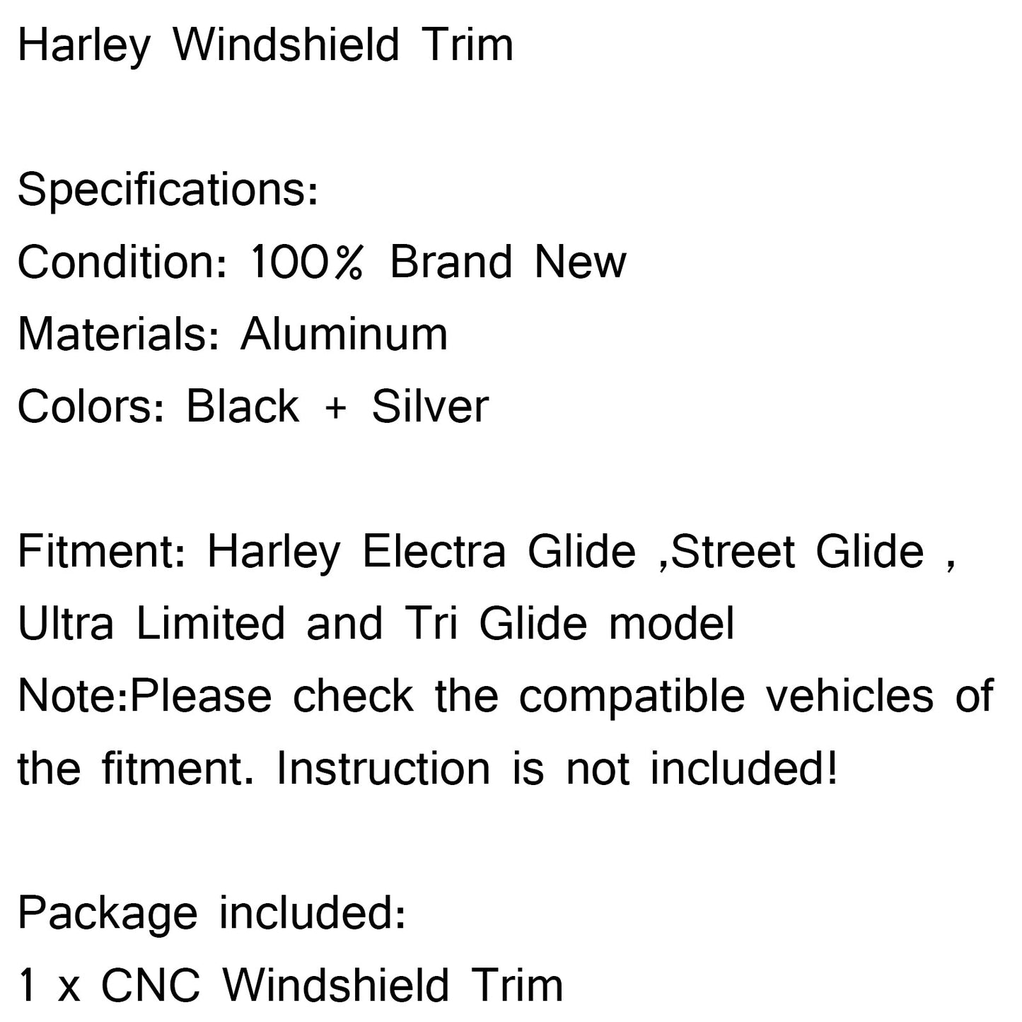 2014-2016 Harley Electra Street Glide CNC Windshield Trim Black