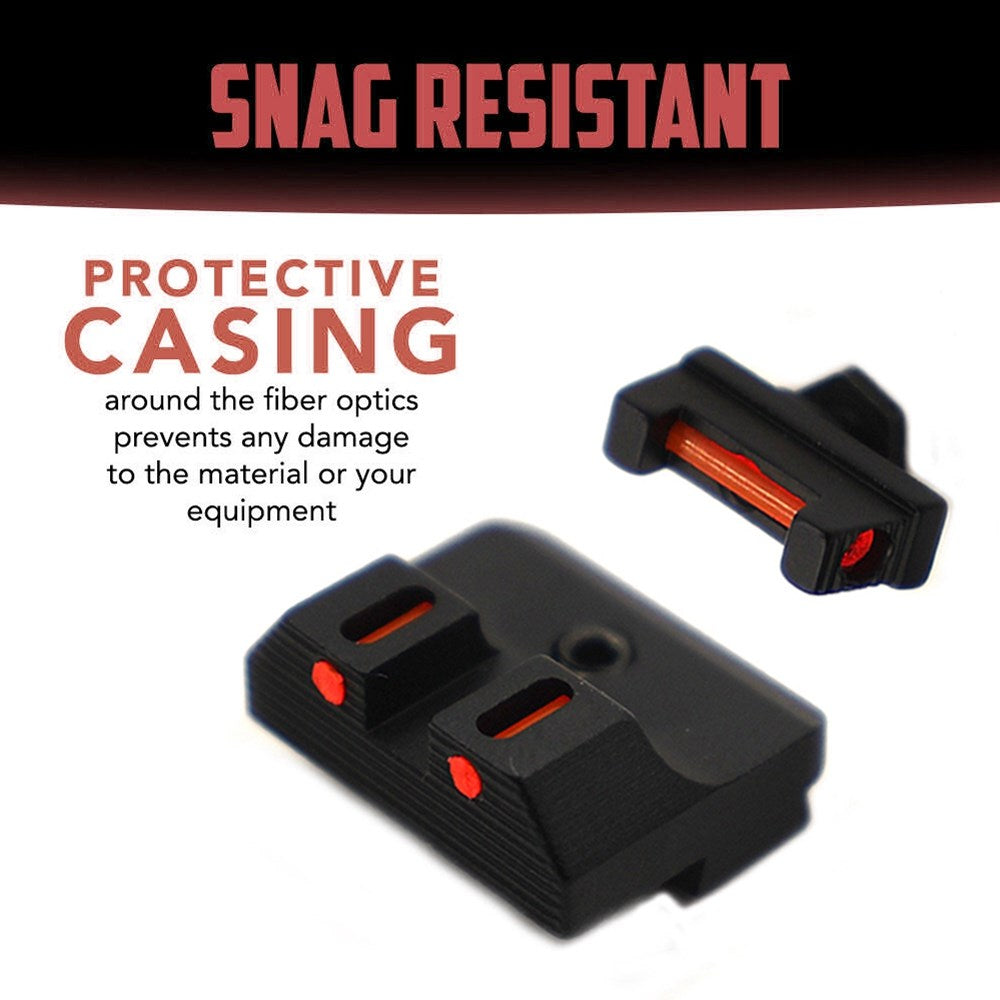 New Fiber Optic Front Sight Rear Combat Red Dot Fiber Sight for Standard Glock
