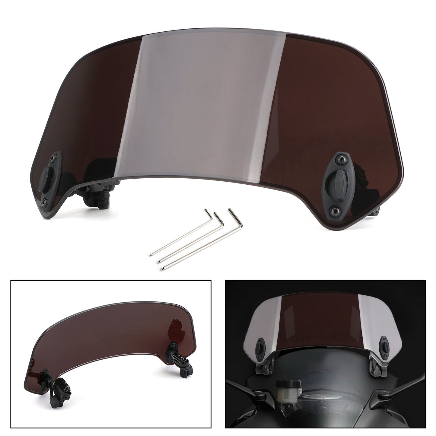 Universal Adjustable Clip On Windshield Extension Spoiler Wind Deflector Clear