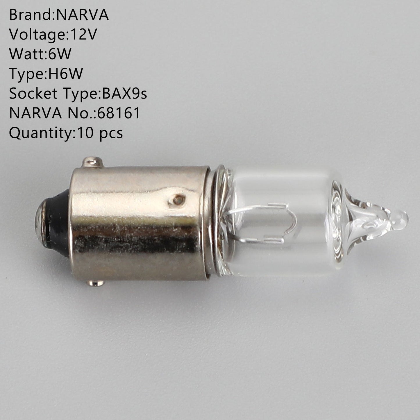 10x For NARVA 68161 Car Auxiliary Bulbs H6W 12V6W BAX9s