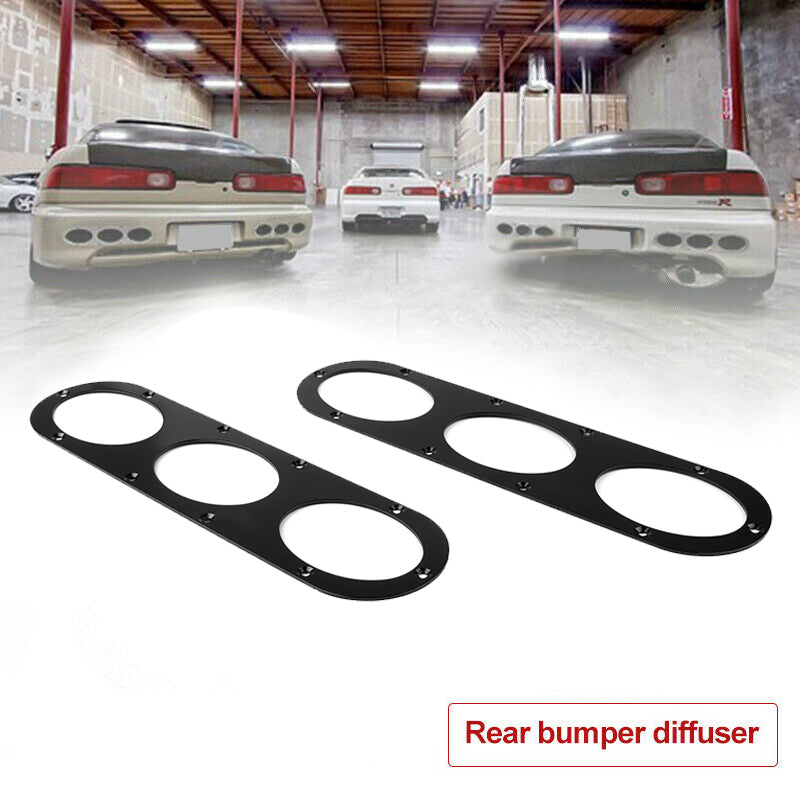 2pcs Aluminum Universal Car Rear Bumper Race Air Diversion Diffuser Panel