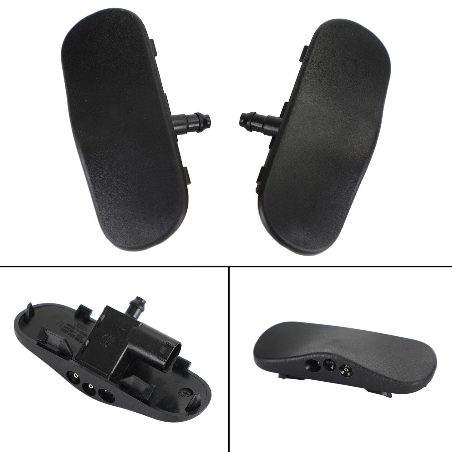2pcs Front Windscreen Washer Spray Nozzle Jet Heated For AUDI A3 A4 Q3 Q5 Q7 TT