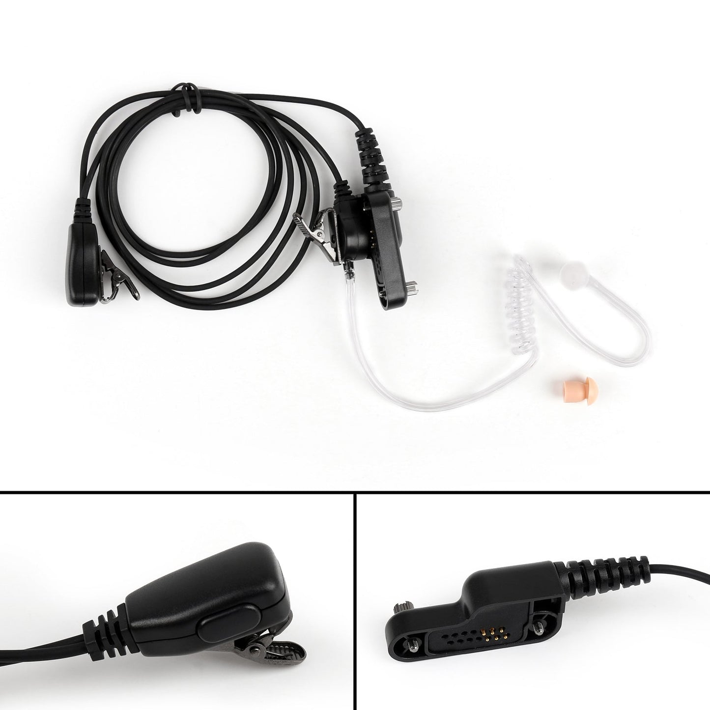 1Pcs Covert Acoustic Tube Headset PTT Mic For Yaesu Vertex VX-820 VX-821 VX-824