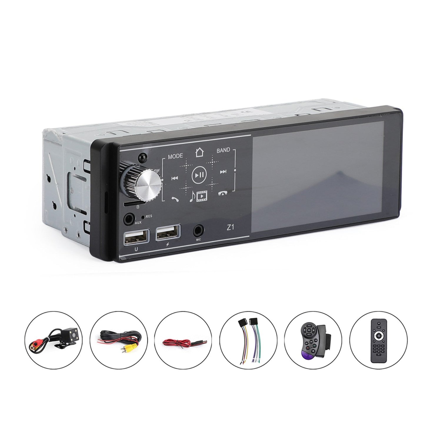 4.1" Single 1 Din Car Radio Touch Screen MP5 Player FM Bluetooth Stereo + Camera