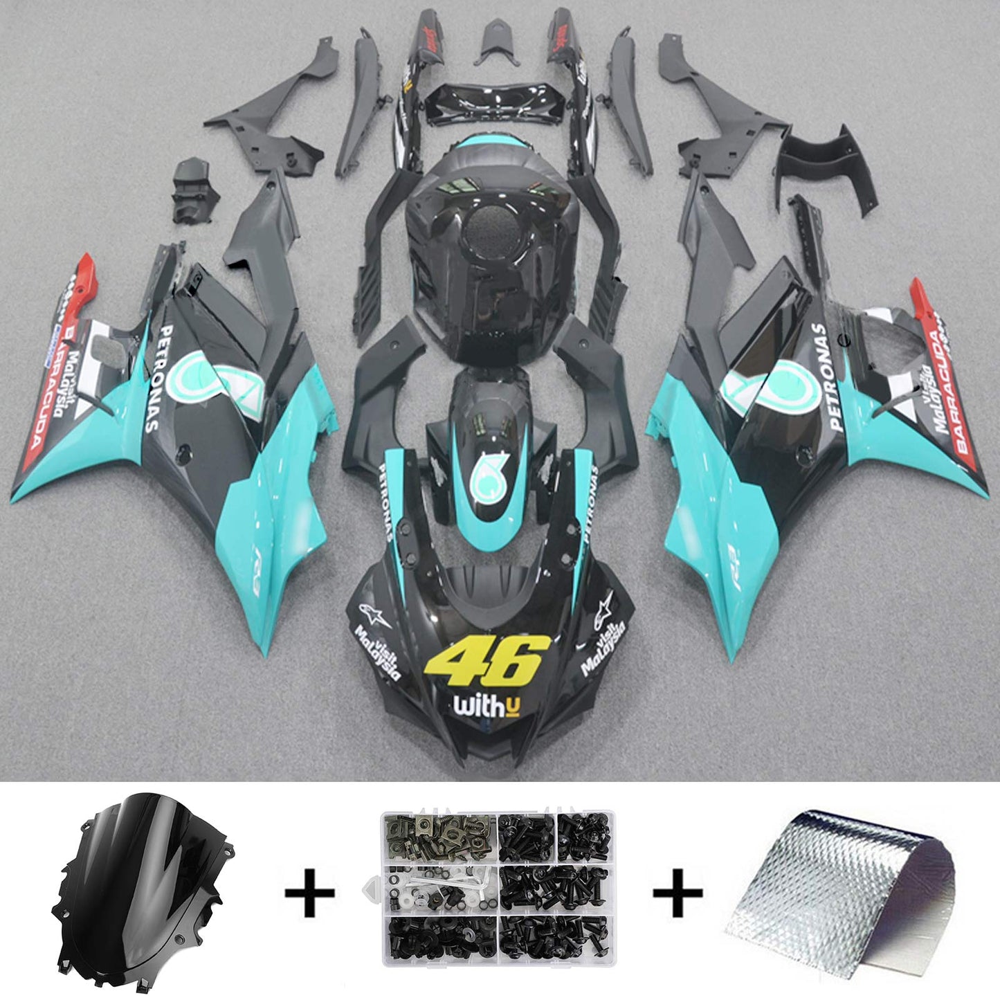 2019-2021 Yamaha YZF-R3 R25 Amotopart Injection Fairing Kit Bodywork Plastic ABS #107