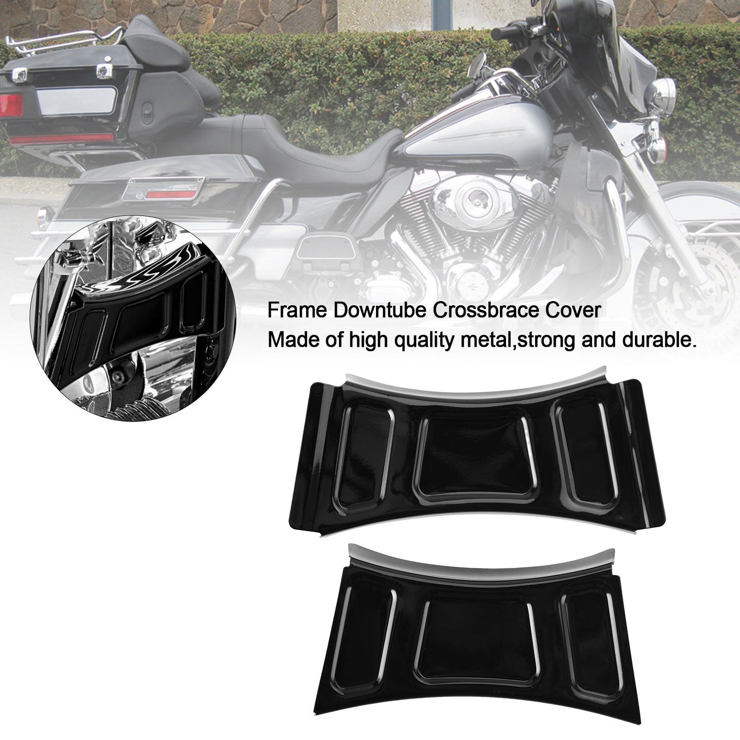 Frame Downtube Crossbrace Cover Accent Trim Fit for Touring Street Glide 1999-2013 Black