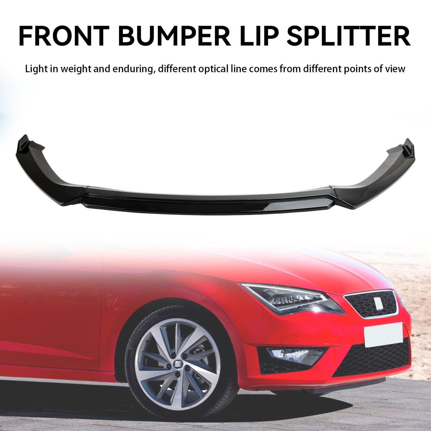 2012-2020 Seat Leon 5F Front Spoiler Lip Performance Gloss Black