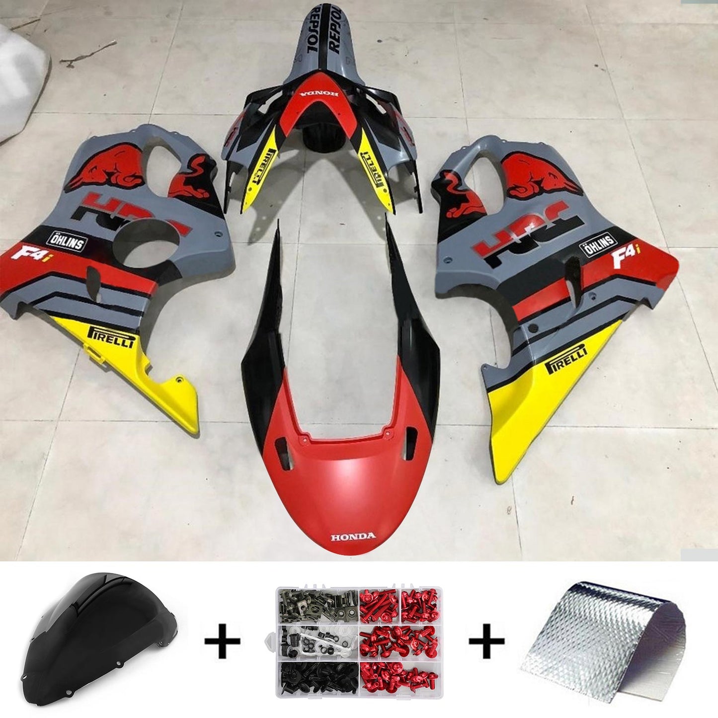 2004-2007 Honda CBR600 F4i Amotopart Injection Fairing Kit Bodywork Plastic ABS #101