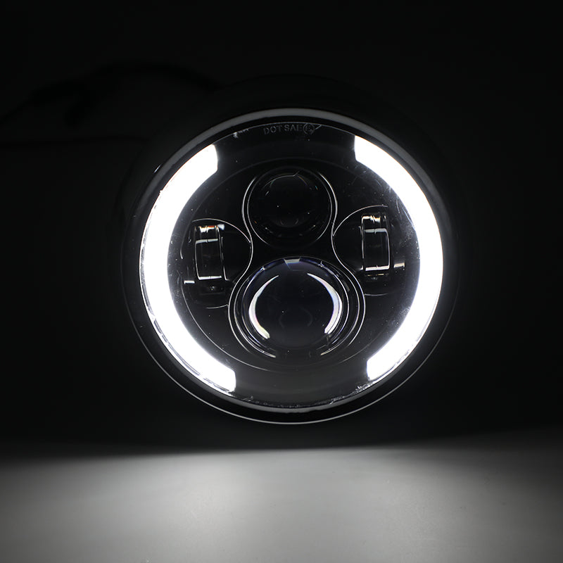 7 Inch LED Headlight Hi/Lo Fog Driving DRL for Motorcycle Dyna Cafe Racer Bobber