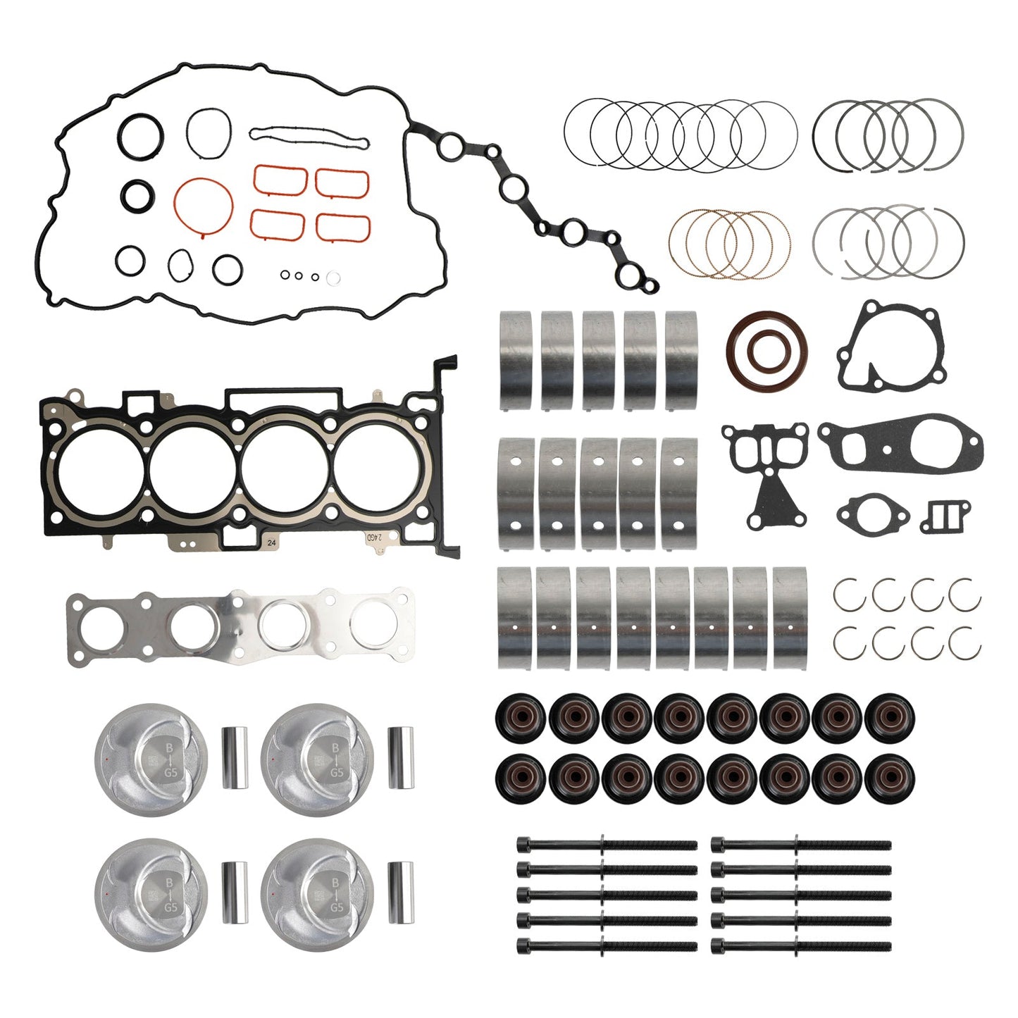 2017-2018 Hyundai Santa Fe Sport 4-Door 2.4L G4KJ 2.4L Engine Rebuild Pistons Gasket Overhaul Kit
